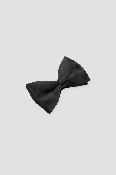 Abbate Pp97500 Microfiber Black Men's Plain Bow Tie