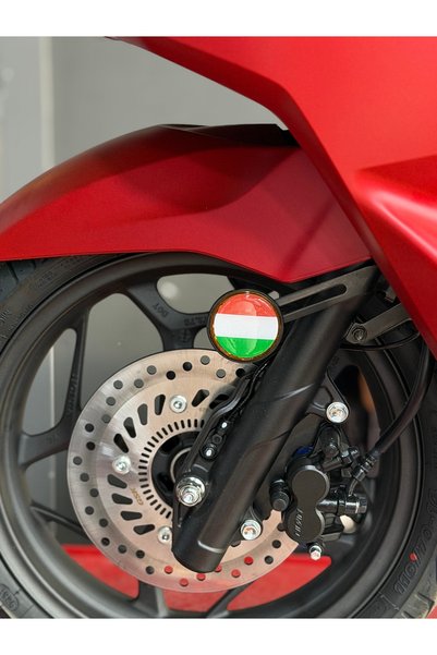 Banxtre Drop Sticker for Motorcycle Cat's Eye Italian Flag Colorful (Right and Left 2 Pieces in Total)