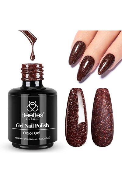 beetles Gel Polish مجموعة طلاء أظافر جيلي بيتلز، 6 ألوان طبيعية شفافة وردية و...