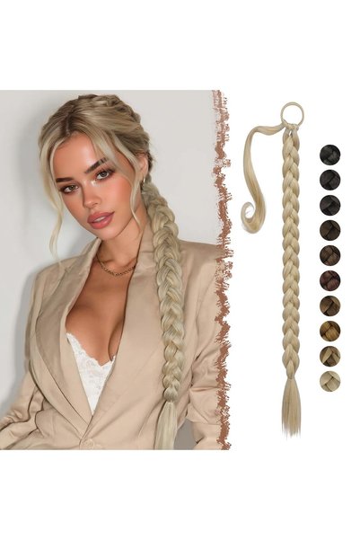 Dotail Extensie de păr, 65 cm, 140 g, Elastică, Fibră sintetică rezistentă la...