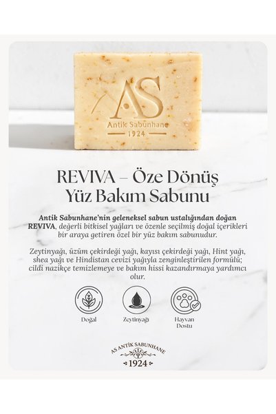 AS ANTİK SABUNHANE 1924 REVIVA – Öze Dönüş Yüz Bakım Sabunu 125 Gr