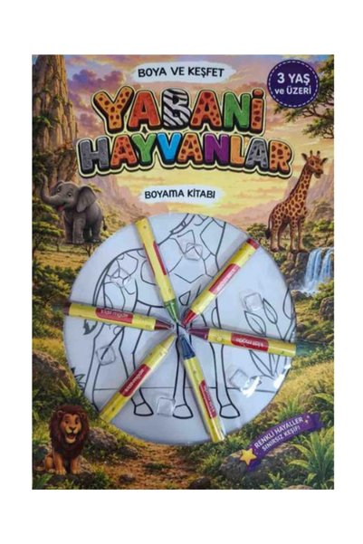 Parıltı Yayınları Color and Discover Wild Animals Coloring Book