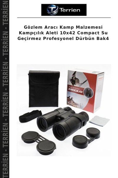 Terrien Gözlem Aracı Kamp Malzemesi Kampçılık Aleti 10x42 Compact Su Geçirmez Profesyonel Dürbün Bak4