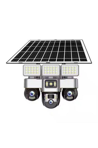 BlueFire 4G Solar Security Camera Outdoor PTZ - 3-Lens 360° Surveillance Came...
