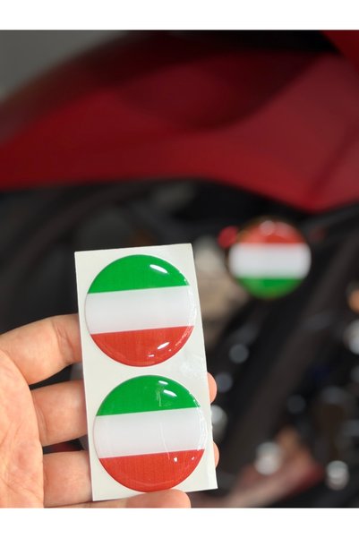 Banxtre Drop Sticker for Motorcycle Cat's Eye Italian Flag Colorful (Right and Left 2 Pieces in Total)