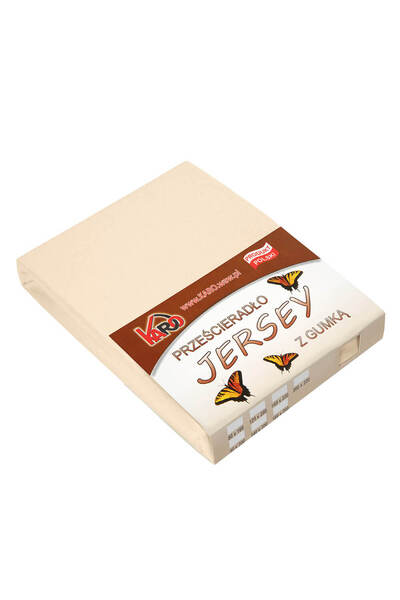 Karo Cearceaf cu banda elastica Karo, Jerseu, 150g/m2, 70x140cm, Bej deschis