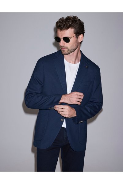 Pierre Cardin Navy Blue Slim Tailored Fit Jacket 50331732-Vr033