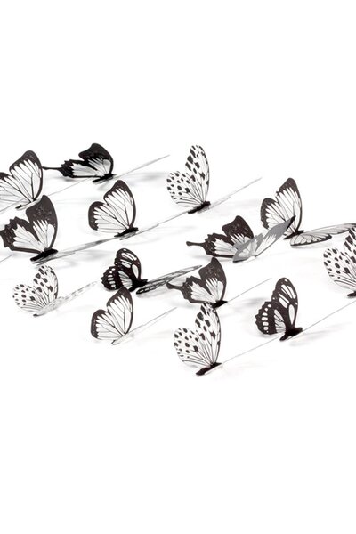 Noonedibs 72 buc autocolante decorative de perete cu fluturi, sclipici, detaș...