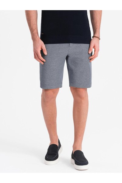 OMBRE Pantaloni scurți tricotati casual pentru bărbați, croială slim, închide...