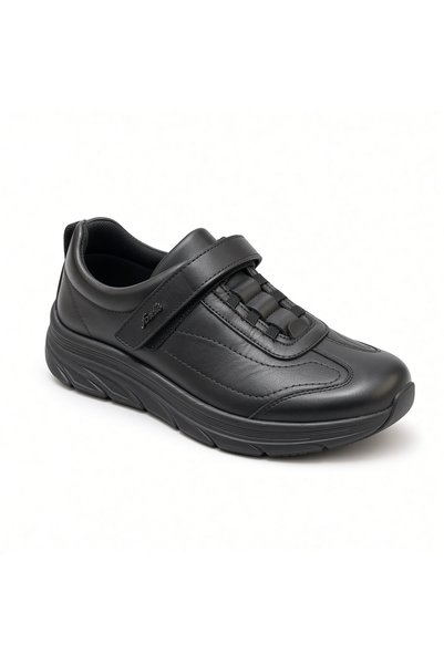 Forelli Kemal Aygün-Forelli Women's Black Genuine Leather Orthopedic Velcro C...