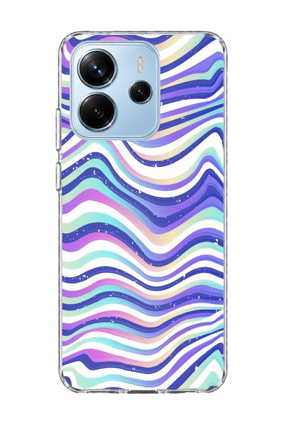 lelia غطاء هاتف شفاف متوافق مع Redmi Note 14 4G مع طباعة وجه وعين بتصميم تجريدي