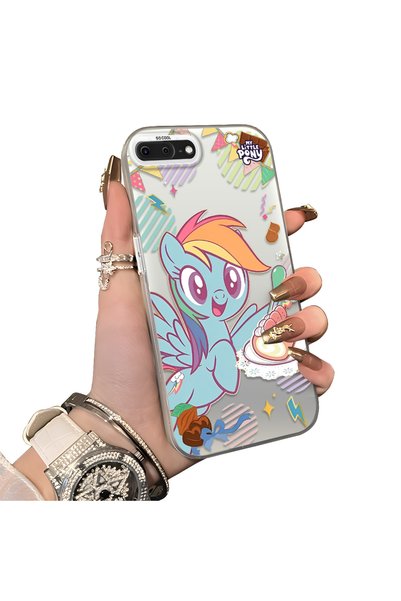 ucuc حافظة هاتف بنمط Rainbow Dash متوافقة مع iPhone 7 Plus/8 Plus مع لوحة خلف...