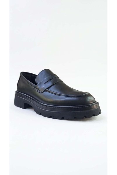 Ustalar Ayakkabı Çanta Black Men's Genuine Leather Shoes 013.042