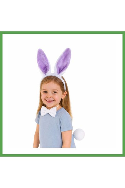 Generic Brand Lilac Purple Rabbit Ear Bow Tie Tail 3& # 39-Piece Party Set Mgc