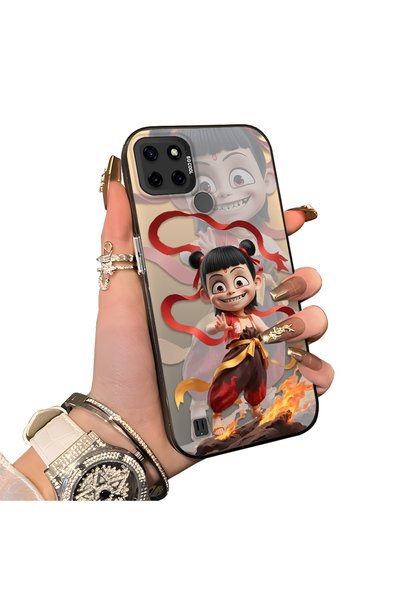 ucuc Realme C25Y/C21Y Compatible Acrylic Hard Back Panel with Silicone Edges ...