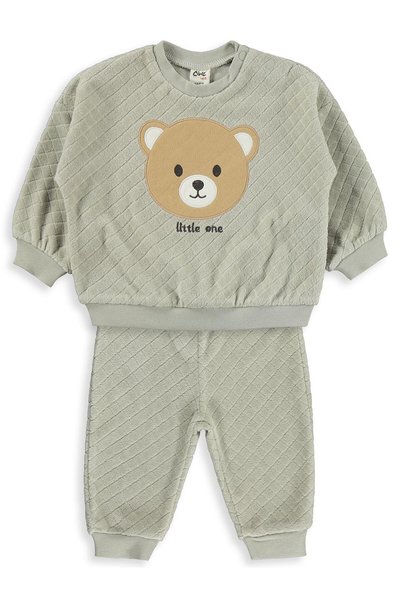 Civil Baby Teddy Bear Embroidered 3-18 Month Set - Khaki
