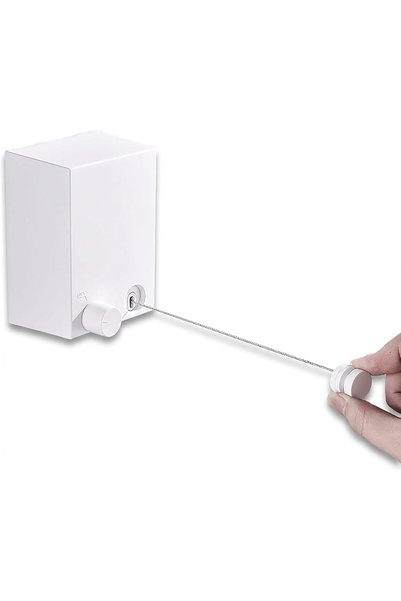 GoodTool حبل غسيل قابل للسحب، حبل ملابس قابل للطي للاستخدام الداخلي، أبيض، لل...