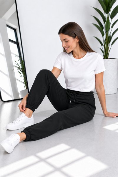 by fiyaka fashion Premium Quality Comfortable Fit 3-Ply Cotton Tracking Pants with Elastic Waistband