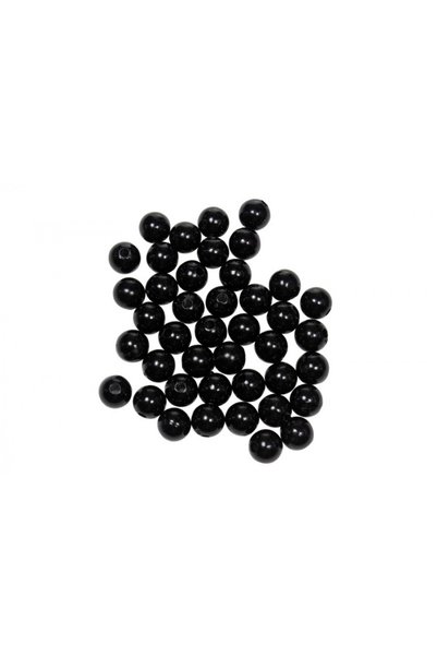 Prestij Boncuk Siyah Plastik İnci Boncuk 10 mm 100 Gram