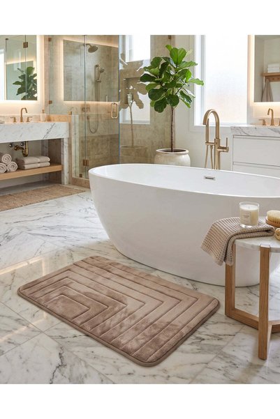 REDTAG Brown Maze Memory Foam Bath Mat 50x80cm