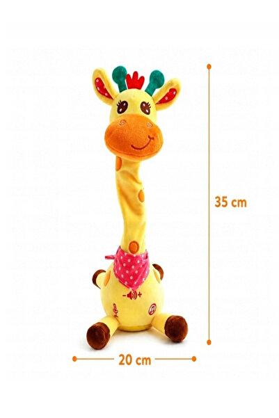 Siotay Maskotă interactivă din pluș girafă, cu sunet și lumini LED, repetă ce spui, cântă și luminează, jucărie muzicală pentru copii mici 1-3 ani