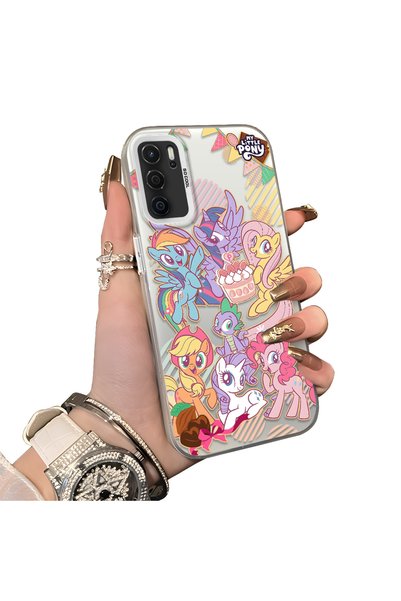ucuc Oppo A54S Compatible Acrylic Hard Back Panel with Silicone Edges and Pon...