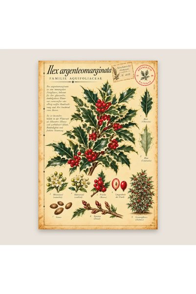 OEM Felicitare botanică cu Ilex multicolor – Botanica Sărbătorilor