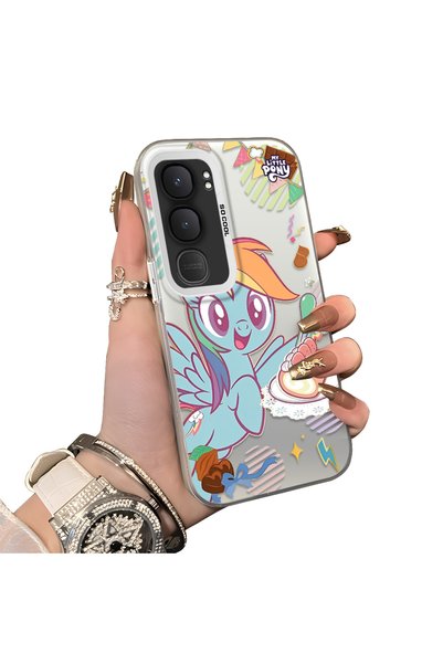 ucuc Rainbow Dash Pattern Phone Case with Silicone Edges with Acrylic Hard Ba...