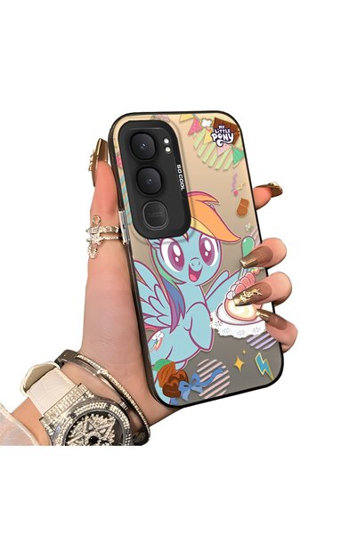 ucuc Rainbow Dash Pattern Phone Case with Silicone Edges with Acrylic Hard Ba...
