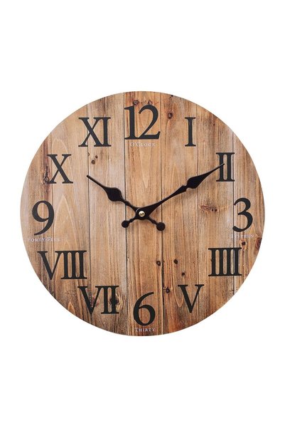 Noonedibs Ceas rustic antic mut retro rustic antic din lemn de 25 cm