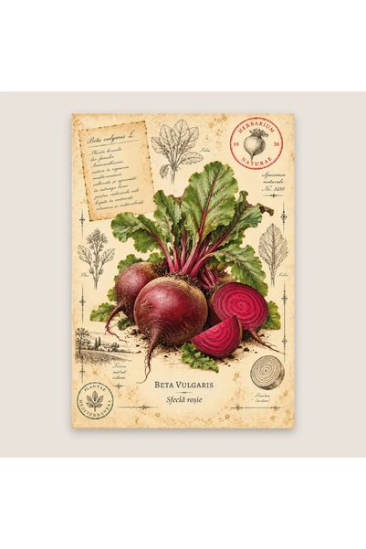 OEM Felicitare Botanică cu Sfeclă Roșie – Colecția Grădină