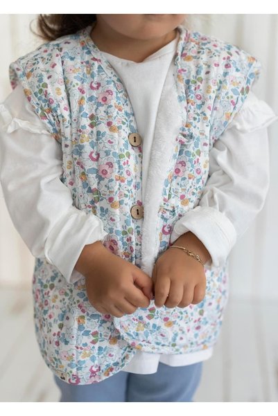 Kirazkids Flower Patterned Plush Baby Vest