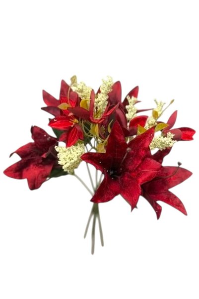 Toybox Artificial Lily Flowers Bouquet for Home Dining Table Wedding Decorati...