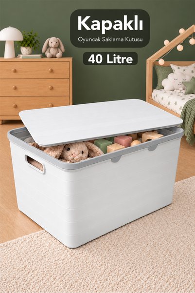 Meleni Baby 40Lt Kapaklı Saklama Kutusu - Çocuk Bebek Odası Organizer Çok Ama...