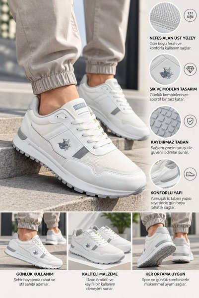Jagulep Lace-Up Stylish and Modern Non-Slip Sole Comfortable Sports Shoes