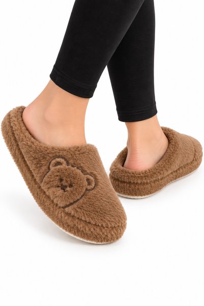 Jagulep Women's Warm Plush House Slippers with Teddy Bear Figure Vi̇zon