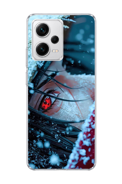 lelia حافظة هاتف شفافة مطبوعة بتصميم عين حمراء متوافقة مع Redmi Note 12 Pro 5G