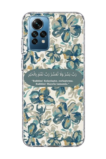 lelia حافظة هاتف شفافة متوافقة مع Redmi Note 12 Pro 4G مطبوع عليها زهرة زرقاء