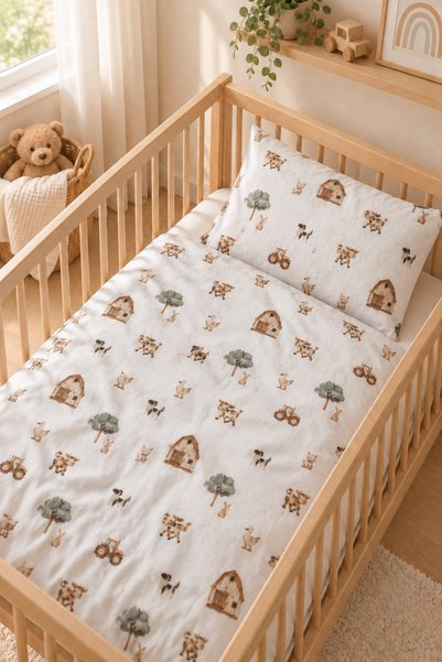 Cotton Collection Kışlık Pazen Bebek Nevresim Seti Farm