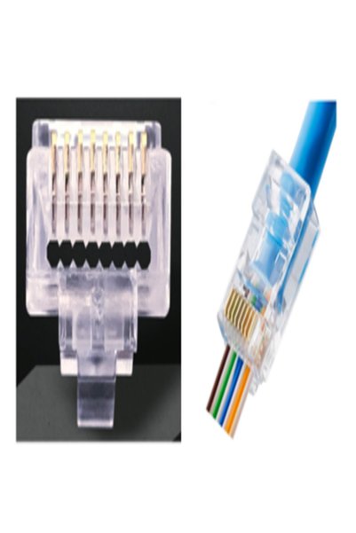 Generic Brand موصلات شبكة RJ45, UTP Cat6, Open type, 1.0mm 15U عبوة 50 حبة