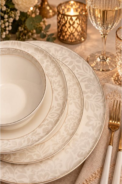CASA DE BELLA JULİ 6 KİŞİLİK 24 PARÇA BONE CHINA YEMEK TAKIMI