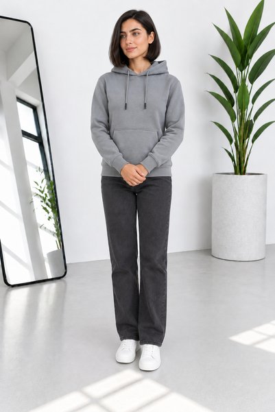 by fiyaka fashion Premium Quality Comfortable Fit 3-Ply Cotton Kangaroo Pocket Hooded Sweatshirt