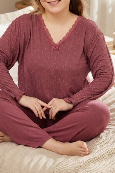 Genel Markalar Bambu İnterlok Büyük Beden Pijama Takımı