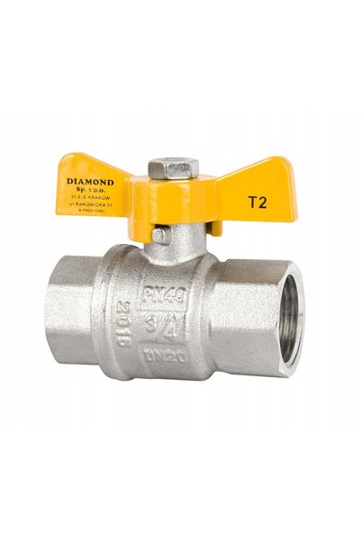 DIAMOND Robinet cu ventil pentru gaz 3/4 țoli filet-femă, tip fluture