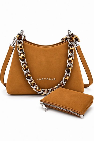 Just Polo Women's Suede Chain Detailed Hand and Shoulder Bag New Season (Size...