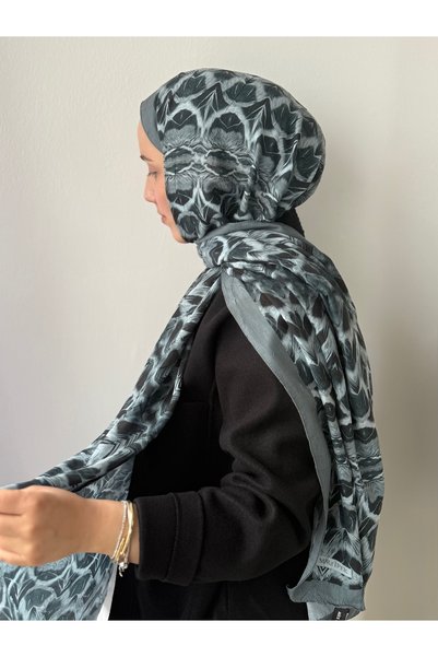Hepsi Moda Swirl Pattern Kraş Shawl - Mint Green