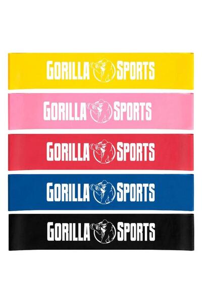 Gorilla Sports Bandă de rezistență din latex 4,5 - 15,8 kg Set complet