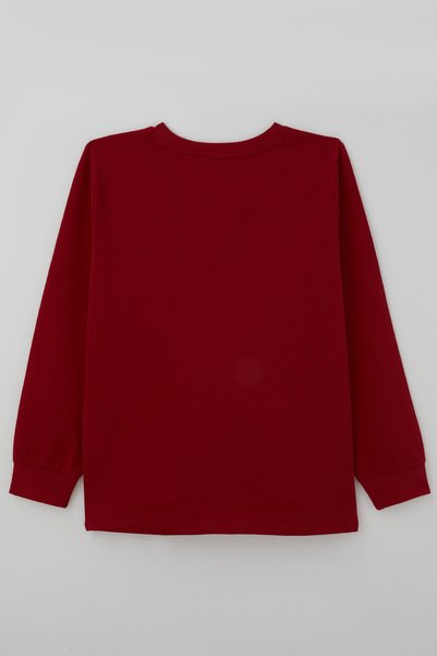 Breeze Girl's Long Sleeve T-Shirt Basic 3-12 Years, Red