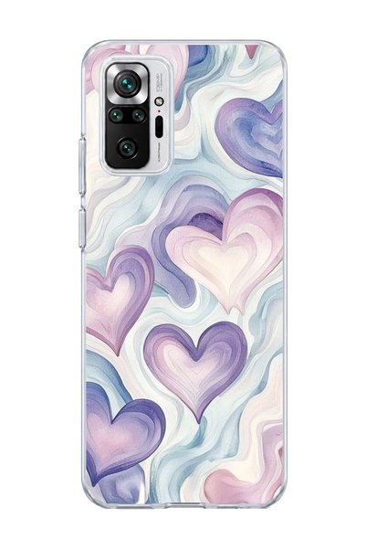 lelia حافظة هاتف شفافة متوافقة مع Redmi Note 10 Pro 4G مطبوعة بتصميم قلب أرجو...