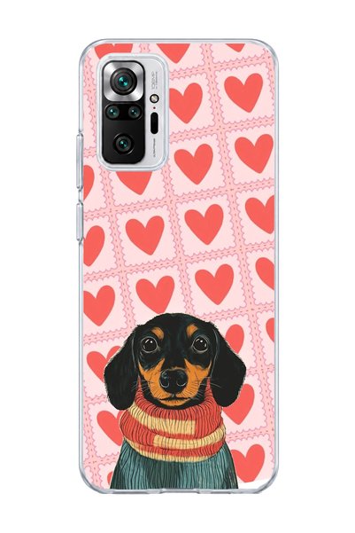 lelia Redmi Note 10 Pro 4g Compatible Sausage Dog Red Heart Printed Transpare...